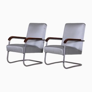 Set of Bauhaus Tubular Armchairs attributed to Anton Lorenz for Mücke Melder, 1930s