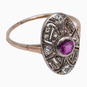 Vitage Art Deco Ring with Ruby, 1920s