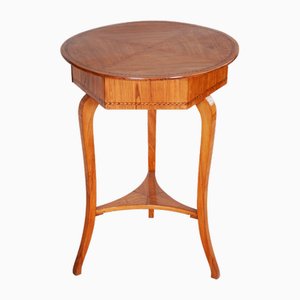 Small Brown Biedermeier Side Table in Elm, 1780s