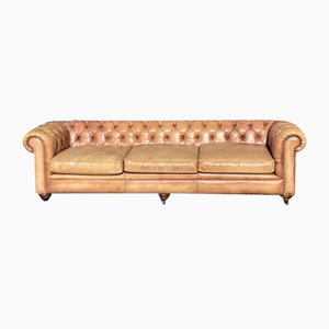 Großes Chesterfield Sofa aus Leder