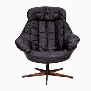 Vintage Danish Leather Armchair by H.W.Klein for Bramin, 1970s