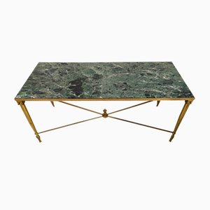 Tavolino da caffè neoclassico in bronzo e marmo, anni '50