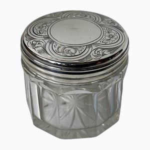 Antique Silver and Crystal Vanity Jar from Thomas Wallis, 1834