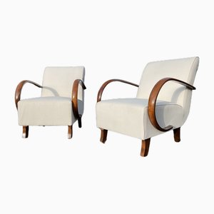 Art Deco Club Chairs by Jindrich Halabala for Up Závody, 1930s, Set of 2