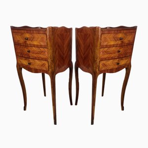 Louis XV Marquetry Nightstands, 1950s, Set of 2