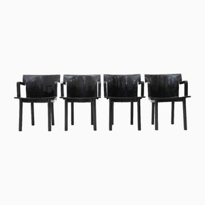 Chaises 4870 Vintage Noires par Anna Castelli pour Kartell, 1980s, Set de 4