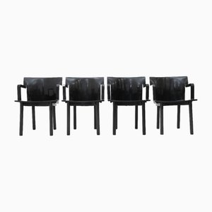 Schwarze Vintage 4870 Stühle von Anna Castelli für Kartell, 1980er, 4er Set