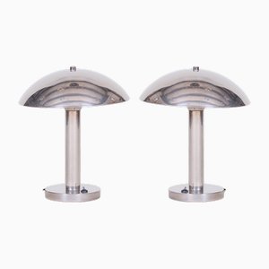 Bauhaus Table Lamps in Chrome-Plated Steel, Former Czechoslovakia, 1930s, Set of 2