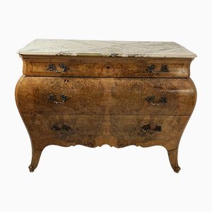 Sicilian Wooden Chest of Drawers with Marble Top, 1930s