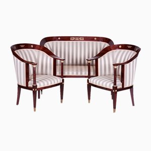 Mobilier de Salon Empire en Acajou, France, 1930s, Set de 3