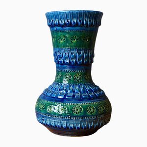 Blaugrüne Vase von Bitossi, 1960er