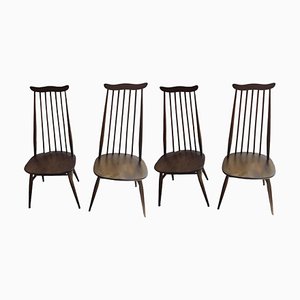 Mid-Century English Spindle Back Chairs by Lucian Ercolani for Ercol, Set of 4