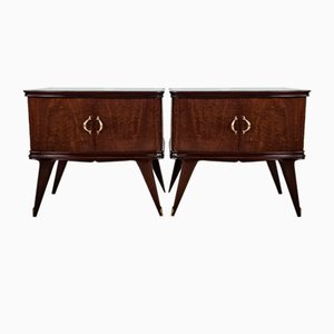 Tables de Chevet en Acajou, Italie, 1950, Set de 2