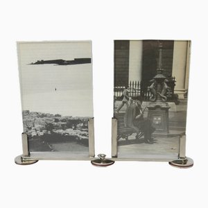 Art Deco Double Picture Frame in Nickel-Plating, 1920s