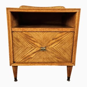 Vintage Bedside Table in Blond Walnut, 1950