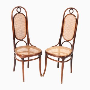 Art Nouveau Modell 17 Stühle aus Buche mit hoher Rückenlehne von Michael Thonet für Gebrüder Thonet Vienna Gmbh, 1890er, 2er Set