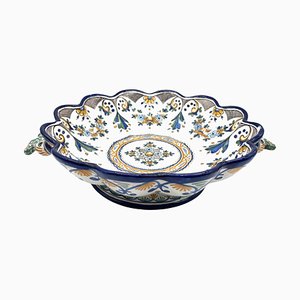 Faience Earthenware Bowl by Antoine Montagnon for Nevers Montagnon, 19th Century
