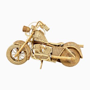 Full Size Wicker & Bamboo Harley Davidson Motorcycle attributed to Tom Dixon for Habitat, 1980s