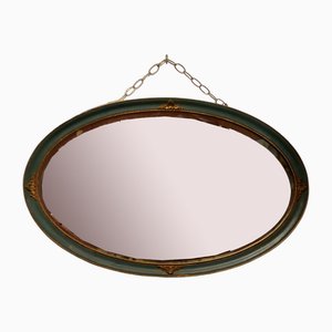 Oval Gilt and Painted Wall Mirror, 1890s