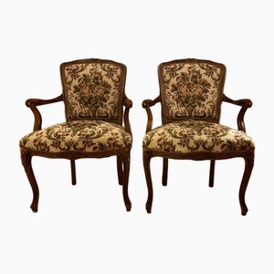 Barok Armchair Set with Goebelin Cover and Stool, Set of 3