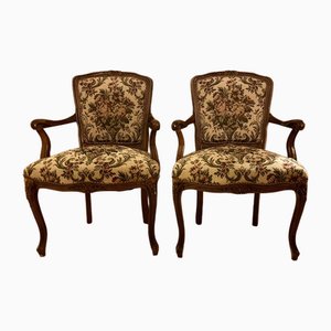 Fauteuil Barok avec Housse Goebelin et Tabouret, Set de 3