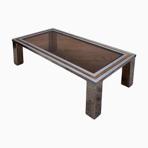 Table Basse Rectangulaire Vintage de Belgo Chrome, 1980