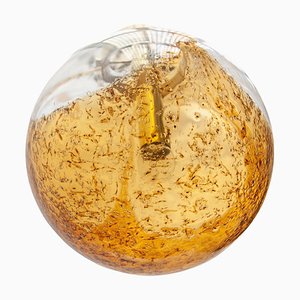 Doria Amber and Clear Glass Globe Pendant, 1970