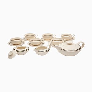 Edmond Bellefroid Tea Set attributed to Petrus Regout Maastricht, Bauhaus, Dutch Art Deco, 1924, Set of 25