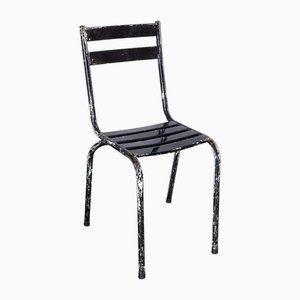 Chaise d'Extérieur Empilable Artprog Sky en Métal Noir attribuée à Tolix, 1950s