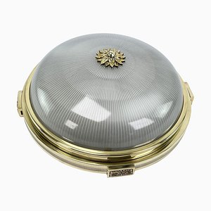 Art Deco Flush Mount in Bronze attributed to Holophane, 1930s