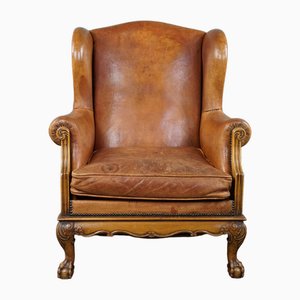 Fauteuil Vintage en Cuir Marron