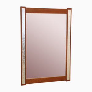 Specchio in teak con dettagli color argento
