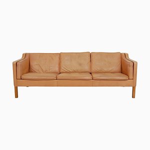 Model 2213 3-Seater Sofa in Light Leather, 1980s