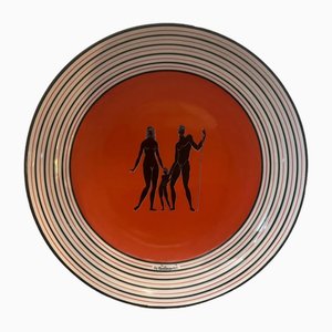 Scodella rotonda Art Déco in porcellana di Gio Ponti per Richard Ginori, anni '50