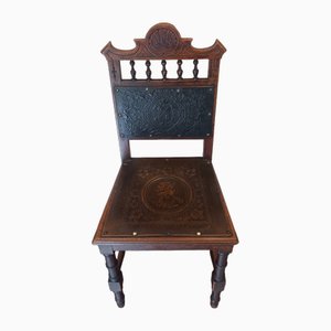 Castilian Stuhl aus Leder und Holz
