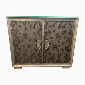 Credenza in Glossy Metal Leafs, 1980s
