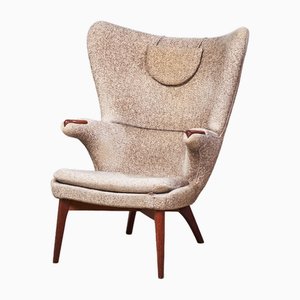 Fauteuil Moderne en Laine et Teck, Danemark, 1960s