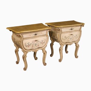 Venetian Style Lacquered Bedside Tables, 1950, Set of 2