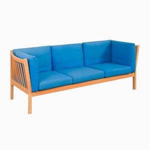 Dänisches tiefblaues Mid-Century 3-Sitzer Sofa von Stouby, 1980er