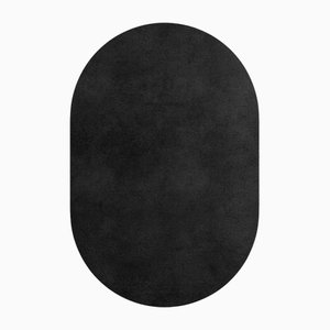 Tapis Oval Noir #05 Moderne Minimal Oval Shape Touffeté à la Main par TAPIS Studio