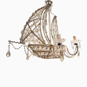Lámpara de araña de barco italiana, años 50