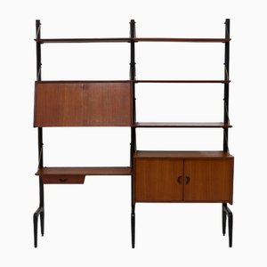 Free Standing Teak Wall Shelf by Louis Van Teeffelen for Webe, 1958