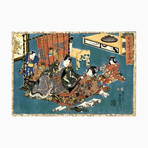 Utagawa Kunisada, The Radiant Prince Genji, grabado en madera, década de 1850