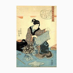 Utagawa Kunisada, Bijinga, Holzschnitt, 1842