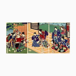 Utagawa Kunisada, Bijinga, Impression gravure sur bois, 1869