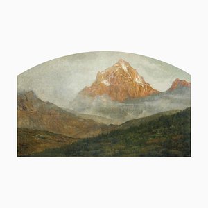 Giovanni Giani, Paisaje de montaña, óleo sobre lienzo, 1911