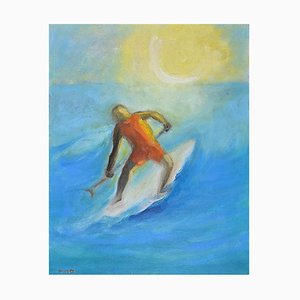 Roberto Cuccaro, The Surfer, Peinture à l'Huile, 2000s