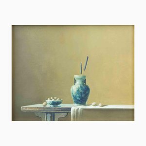 Zhang Wei Guang, Vase and Eggs, Oil Painting, 2000s