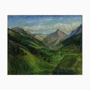 Antonio Feltrinelli, paisaje de montaña, pintura al óleo, años 20