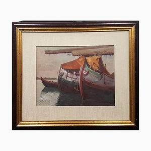 Bruno Croatto, Ships, Painting, 1938, Framed